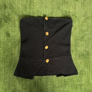 Zara Black Knit Strapless Top